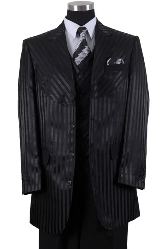 Elegant Milano Herren Anzug 2915V – Schwarz: Stilvoll & Maßgeschneidert.
