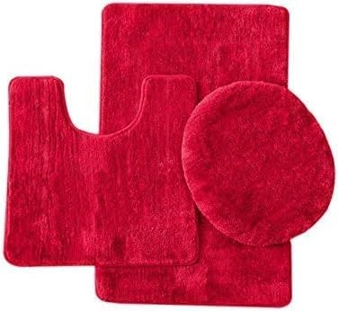 Rotes Bade-Trio: Luxus pur für dein Bad! Stilvolles Set, unwiderstehlich rot, sofort bestellbar!