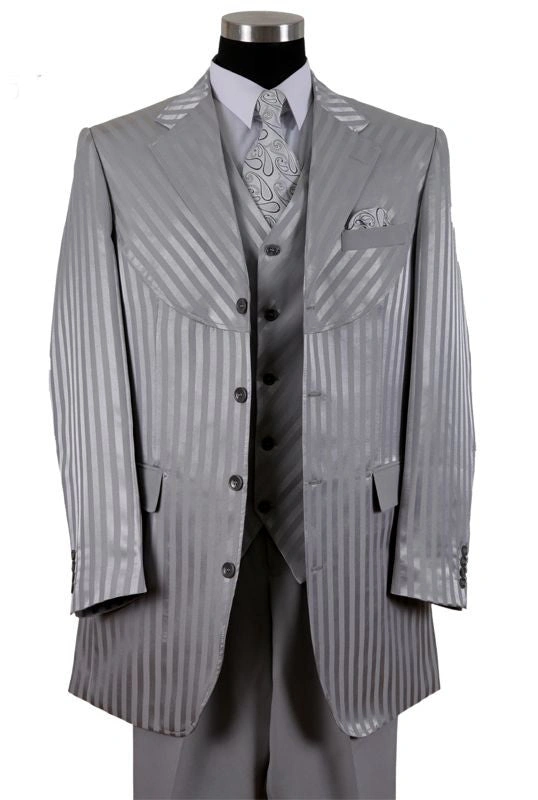 Silberner Milano-Anzug für Herren 2915V Stilvolle Eleganz Perfekter Auftritt Exklusiv Nur für Sie